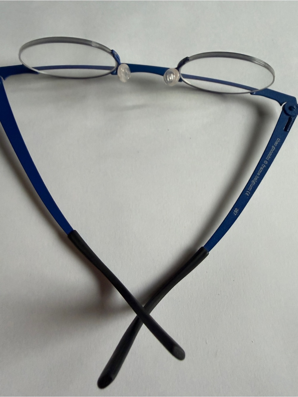 **LIKE NEW** Theo Gnocchi 357 Round Blue Titanium Glasses - Picture 6 of 8
